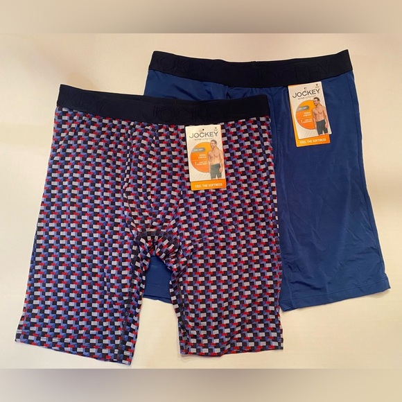 JOCKEY 2 PAIR LONG LEG BOXER BRIEFS ACTIVE ULTRA SOFT MODAL STRETCH MEDIUM 32-34 - Picture 1 of 5